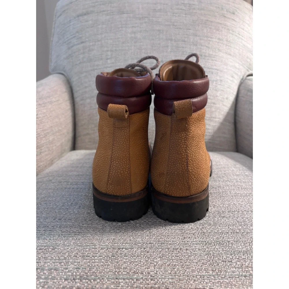 Taft Viking Boot Ochre Burgundy Pebbled Leather Vibram Sole Boots‎ Mens 44 US 11
